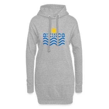 Sikonos – Sonne über blauen Wellen - Hoodie-Kleid - Grau meliert - Vorne