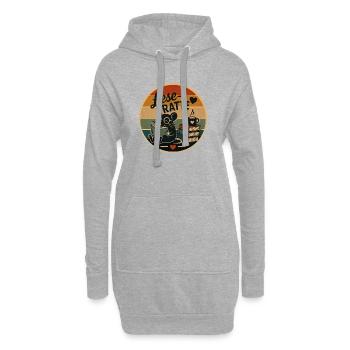 Leseratte Retro - Hoodie-Kleid - Grau meliert - Vorne
