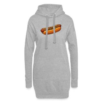 Knackiger Hotdog Illustration - Hoodie-Kleid - Grau meliert - Vorne