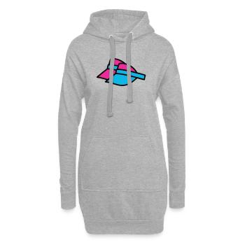 90er Sonnenblenden Retro Visor - Hoodie-Kleid - Grau meliert - Vorne
