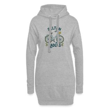 Niemals ohne Rad unterwegs - Motiv für Radfahrer - Hoodie-Kleid - Grau meliert - Vorne