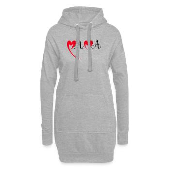Bonne fête Maman cœur rouge amour mères  Mama - Sweat-shirt à capuche long Femme - gris chiné - Devant