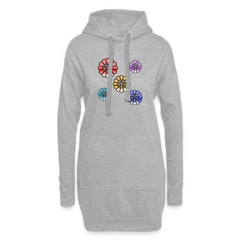 Fleur - Sweat-shirt à capuche long Femme - gris chiné - Devant