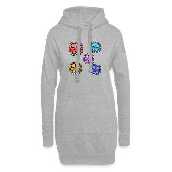 Fleur - Sweat-shirt à capuche long Femme - gris chiné - Devant