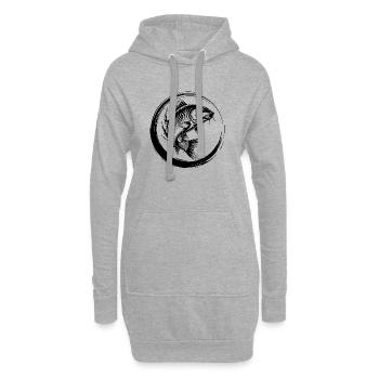 Karpfen Angeln - Hoodie-Kleid - Grau meliert - Vorne