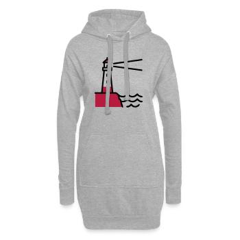 Leuchtturm Küste Maritim Meer - Hoodie-Kleid - Grau meliert - Vorne