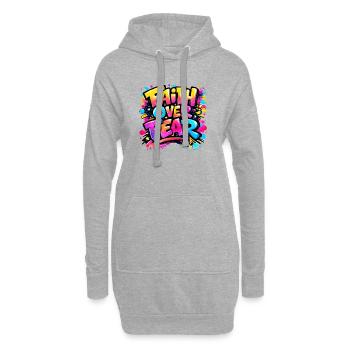 Faith_over_Fear - Sweat-shirt à capuche long Femme - gris chiné - Devant