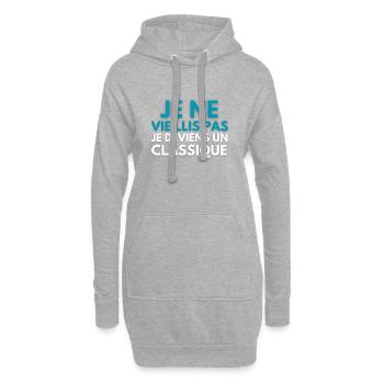 Je ne vieillis pas je deviens un classique - Sweat-shirt à capuche long Femme - gris chiné - Devant