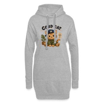 Journées douillettes de chat Cord Cat câlin - Sweat-shirt à capuche long Femme - gris chiné - Devant