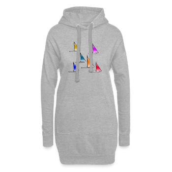 Voile - Sweat-shirt à capuche long Femme - gris chiné - Devant