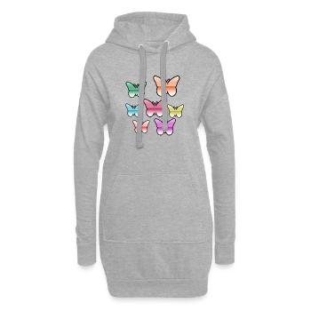 Schnetterlinge - Hoodie-Kleid - Grau meliert - Vorne