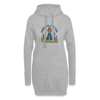 La Fille de la ville de Munich - Sweat-shirt à capuche long Femme - gris chiné - Devant