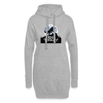Lone Wolf Rise Tonight Mondgrafik - Hoodie-Kleid - Grau meliert - Vorne