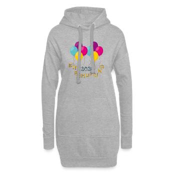 Bunte Ballons Einschulung - Hoodie-Kleid - Grau meliert - Vorne