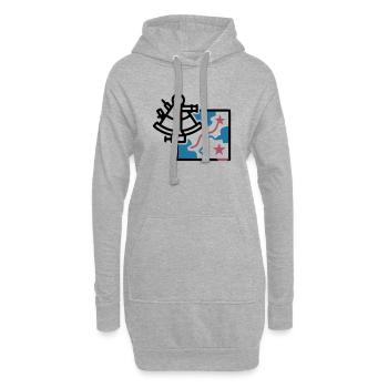 Vecteur de navigation de la carte du sextant - Sweat-shirt à capuche long Femme - gris chiné - Devant