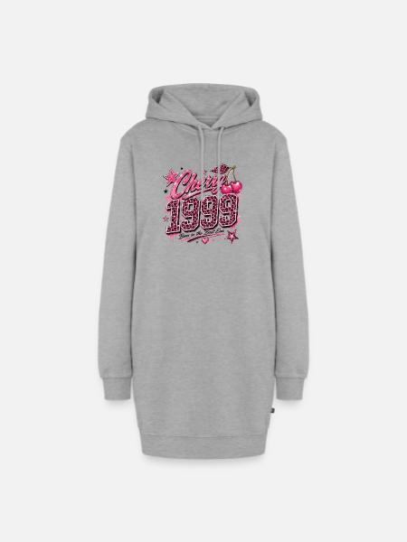 Cherry 1950 Leoparden Pink - Hoodie-Kleid - Grau meliert