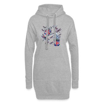 Art du jardin britannique : Cruche et fleurs - Sweat-shirt à capuche long Femme - gris chiné - Devant