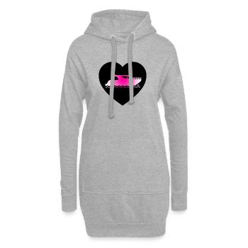 Motorboot - Hoodie-Kleid - Grau meliert - Vorne