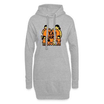 Team Care Herz Kita Wappen - Hoodie-Kleid - Grau meliert - Vorne
