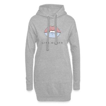 Mois de la Fierté LGBTQ - Fierté lesbienne - Girl Kisser - Sweat-shirt à capuche long Femme - gris chiné - Devant