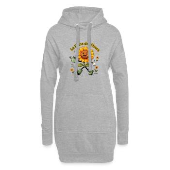 La Reine des Fleurs Jardin Joyeux - Sweat-shirt à capuche long Femme - gris chiné - Devant