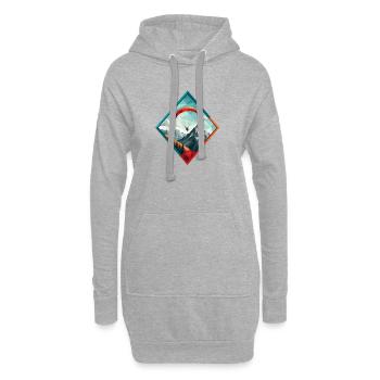 Parapente au-dessus d’un paysage montagneux - Sweat-shirt à capuche long Femme - gris chiné - Devant