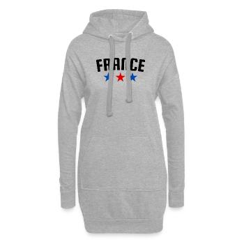 Frankreich 3 Sterne Design - Hoodie-Kleid - Grau meliert - Vorne