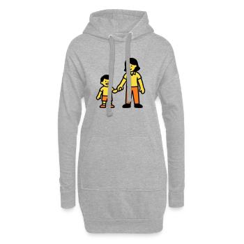 Logo de la main de l’enfant de l’enseignante de maternelle - Sweat-shirt à capuche long Femme - gris chiné - Devant