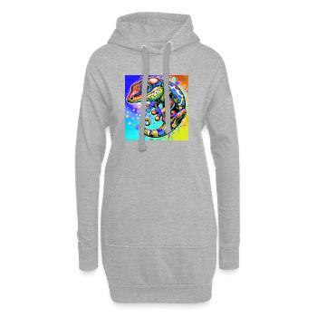 Gecko - Hoodie-Kleid - Grau meliert - Vorne