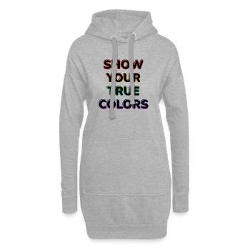 Zeig deine wahren Farben LGBT-Stolz - Hoodie-Kleid - Grau meliert - Vorne