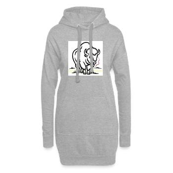 Bisons avec une cigarette dans le champ - Sweat-shirt à capuche long Femme - gris chiné - Devant