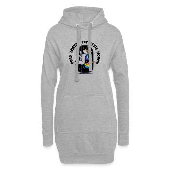 Regenbogen-Einhorn am Pole Geil obwohl tod im inne - Hoodie-Kleid - Grau meliert - Vorne