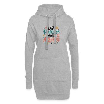 Illustration de l’authenticité sur la perfection - Sweat-shirt à capuche long Femme - gris chiné - Devant