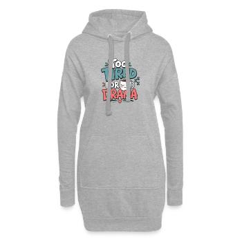 Trop fatigué pour le Drama Tee - Sweat-shirt à capuche long Femme - gris chiné - Devant
