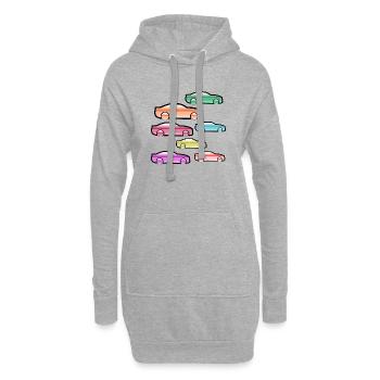 Autos - Hoodie-Kleid - Grau meliert - Vorne