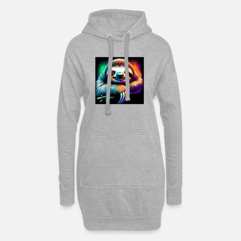 Faultier - Hoodie-Kleid - Grau meliert