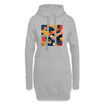 Danse abstraite colorée - Sweat-shirt à capuche long Femme - gris chiné - Devant