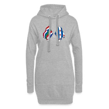 Schier & Friesland kreuzte Flaggen - Hoodie-Kleid - Grau meliert - Vorne