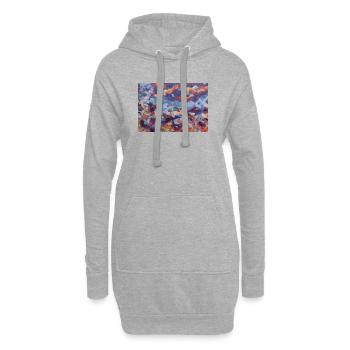 Abstraction colorée en mosaïque - Sweat-shirt à capuche long Femme - gris chiné - Devant