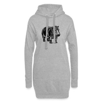 Nilpferd - Hoodie-Kleid - Grau meliert - Vorne