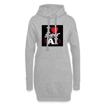 J’adore Super AI - Sweat-shirt à capuche long Femme - gris chiné - Devant