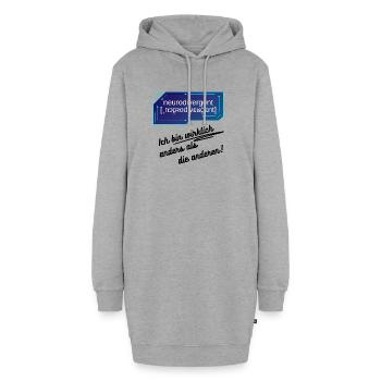 Neurodivergent - Ich bin wirklich anders - Hoodie-Kleid - Grau meliert - Vorne