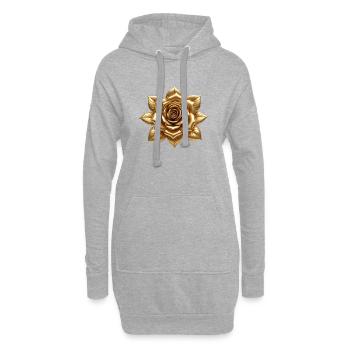 Roségoldenes T-Shirt – Eleganter und minimalistischer Stil - Hoodie-Kleid - Grau meliert - Vorne