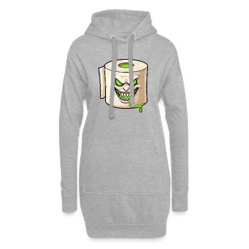 Rôle de monstre effrayant avec sourire de slime - Sweat-shirt à capuche long Femme - gris chiné - Devant