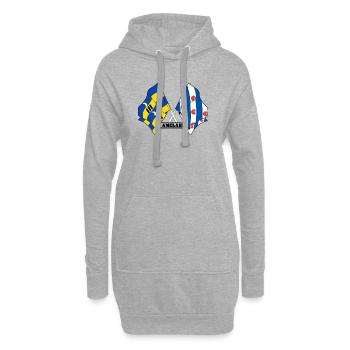 Ameland Friesland Pride – Kreuzende Flaggen - Hoodie-Kleid - Grau meliert - Vorne