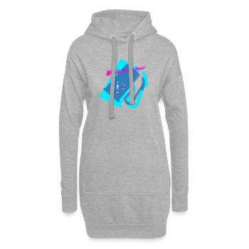 T-Shirt-Design „Music is my fuel“ - Hoodie-Kleid - Grau meliert - Vorne