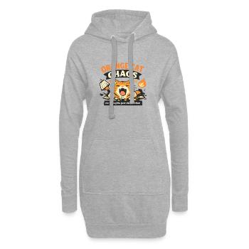 Orange Katze Cat Comic Funny Vintage - Hoodie-Kleid - Grau meliert - Vorne