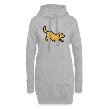 Spielender Hund Golden Retriever Labrador Welpe - Hoodie-Kleid - Grau meliert - Vorne