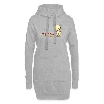 Der kleine Gedanke | Sei gut | Herzblumen Motiv - Hoodie-Kleid - Grau meliert - Vorne