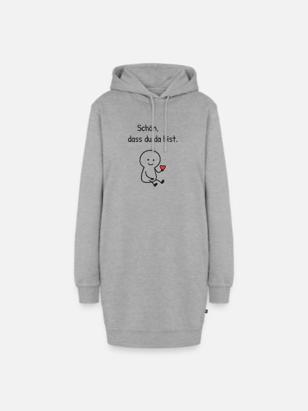Schön dass du da bist.  - Hoodie-Kleid - Grau meliert